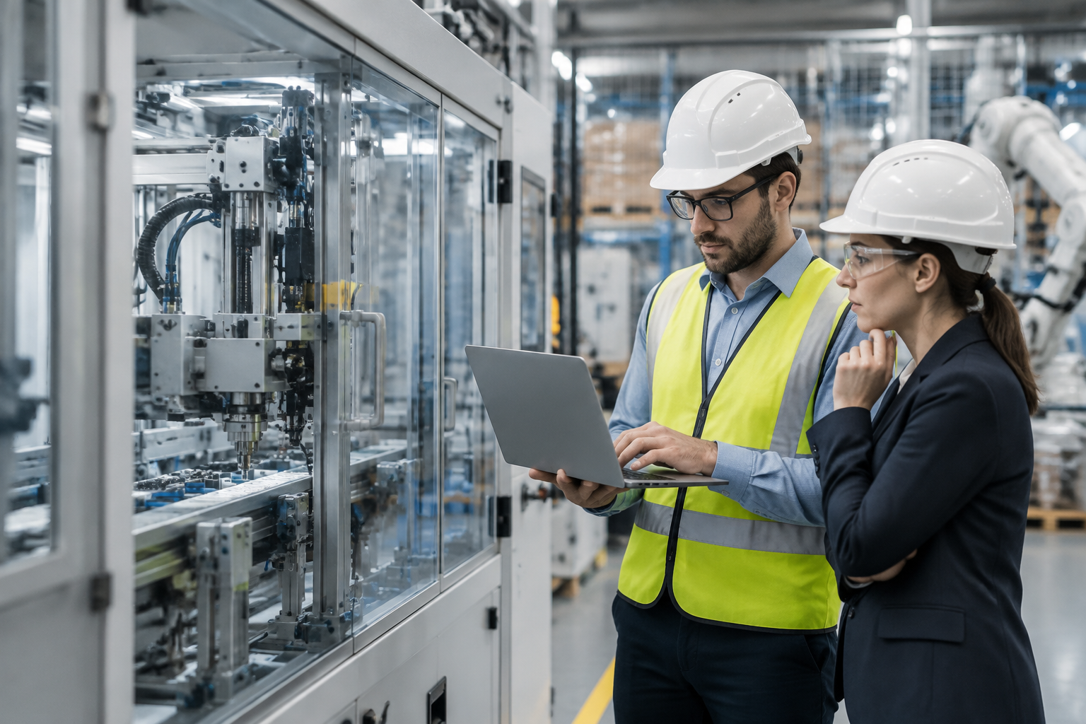 Sistema de inspeção visual de peças conectado a um painel industrial em uma linha de produção